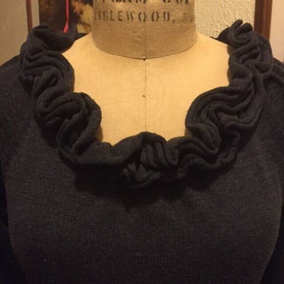 Rabbit Rabbit Rabbit Designs Gray Belted Sweater Dress Size XL - Picture 2 of 9